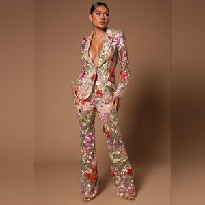 Erin Embroidered Pantsuit Nude/Combo